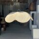 Large suspension or lampshade in flat woven tulip flower rattan H35 D
