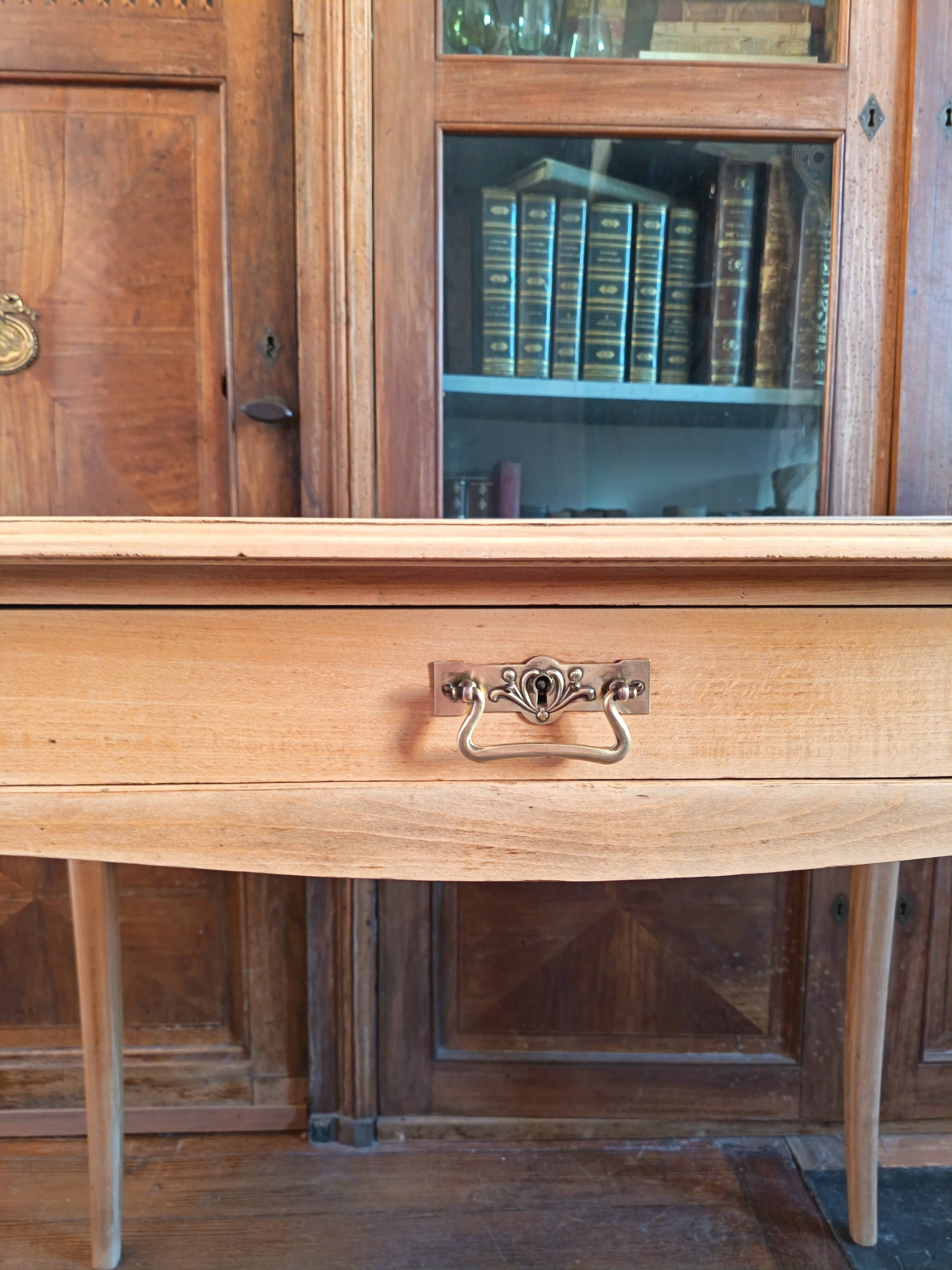 Art Nouveau desk in solid beech.