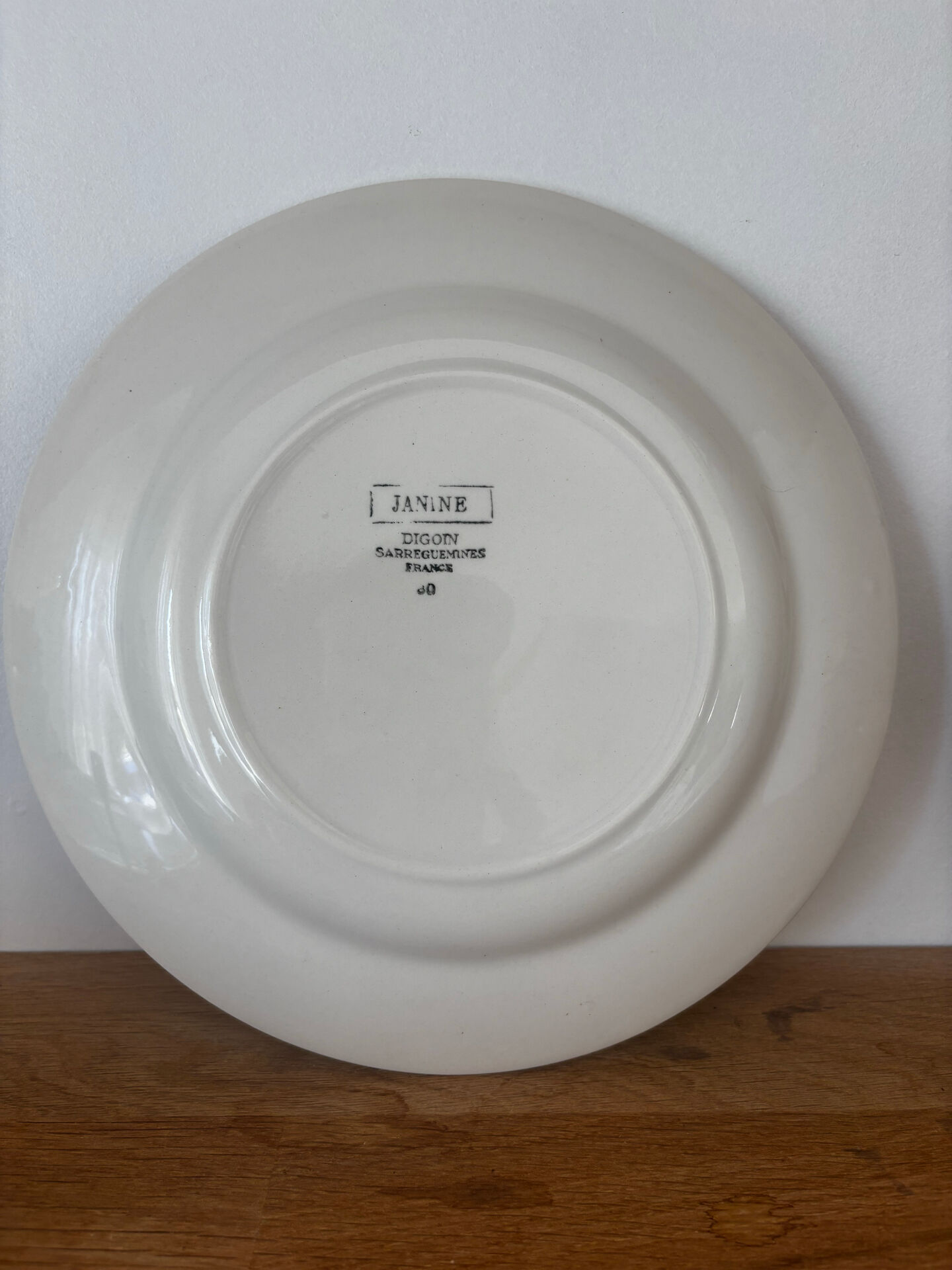 Set of two flat plates and two deep plates Digoin Janine.