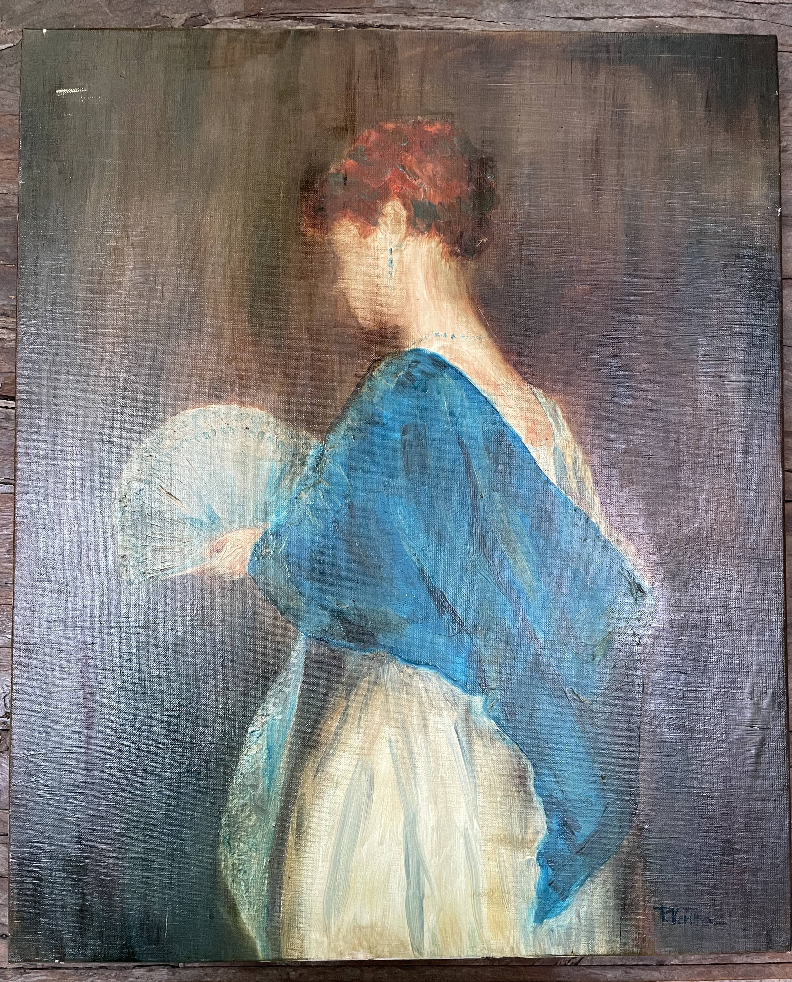 Oil on canvas portrait of a woman