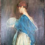 Oil on canvas portrait of a woman