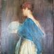 Huile sur toile portrait de femme