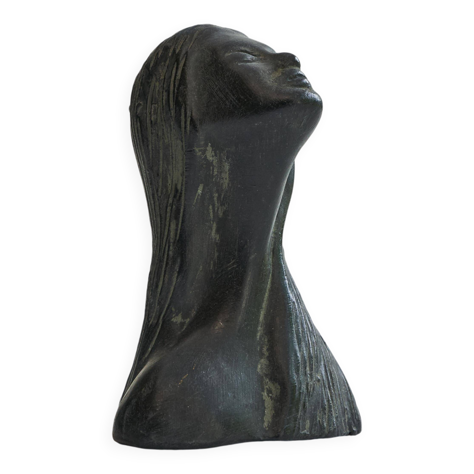 Bucchero ceramic bust, 1950s