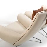 Early Pair Hans Wegner Queen Chairs by Johannes Hansen c.1960 / New Upholst