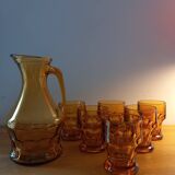 Orangeade service in amber glass