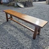 Solid oak farmhouse bench, 160cm in length.