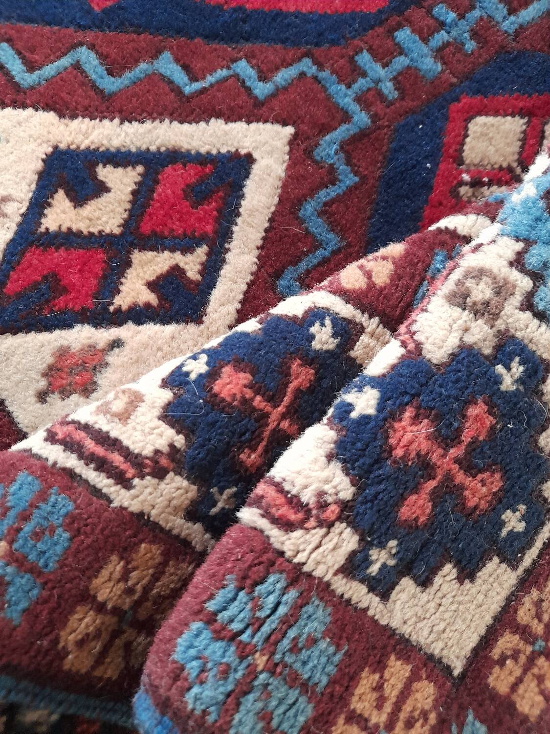 Caucasian Shirvan rug 107 x 205 cm pure wool