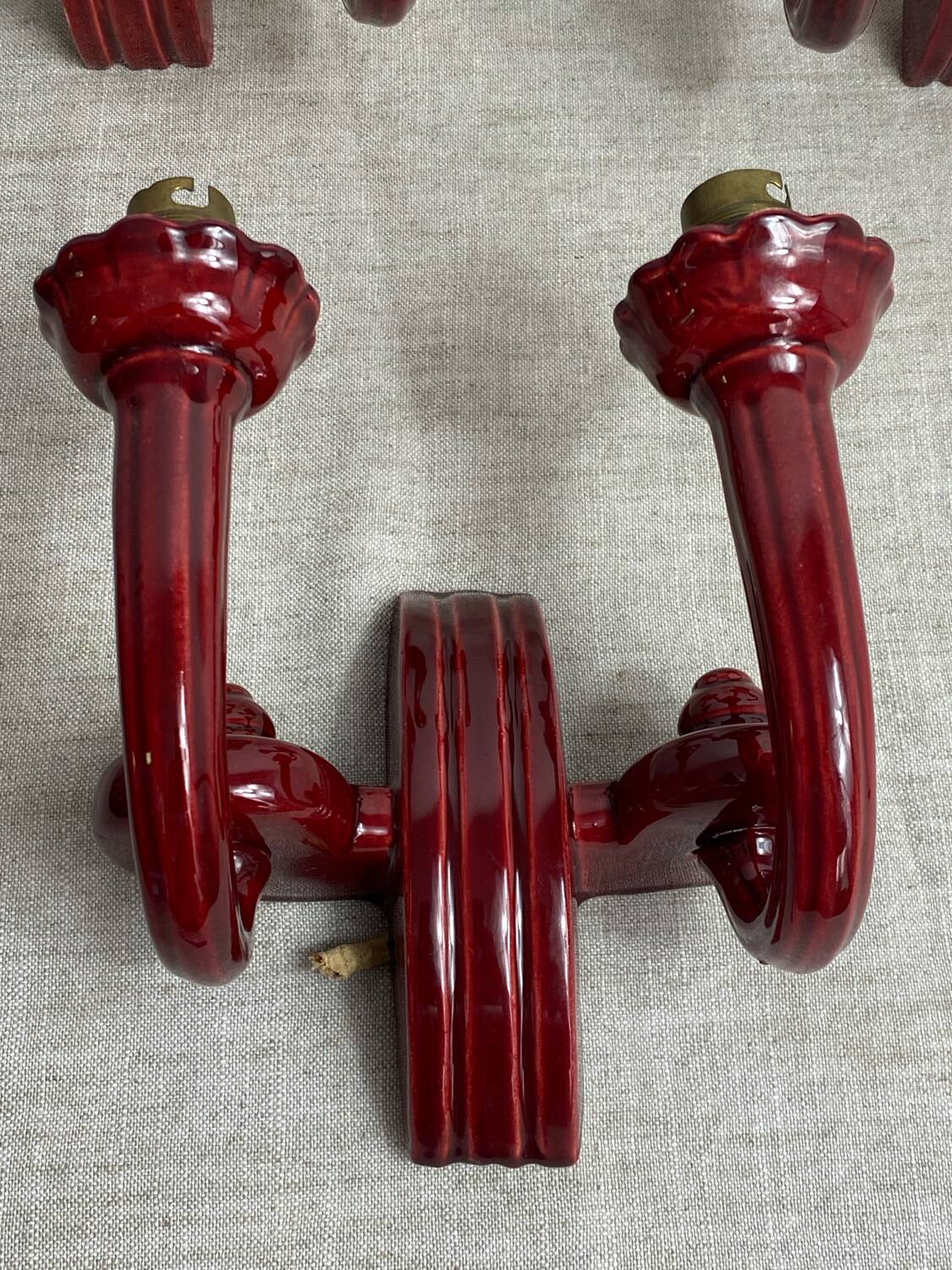Art Deco ceramic wall lights, adjustable arms