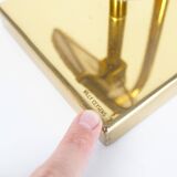 Brass and agate stone table lamp signed by Willy Ceysens, Belgium 1970's