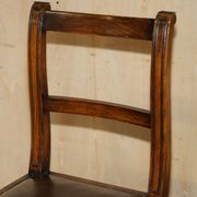 Victorian library chair, convertible, hardwood, leather, brass, circa 1880.