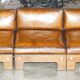 Sigurd Ressell for Vatne Mobler Leather Sofa Hardwood Art Deco