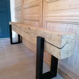 Wooden beam bench