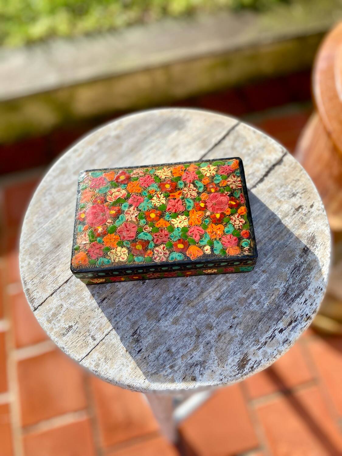 Hand painted wooden box
