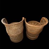 Pair of wicker rattan armchairs