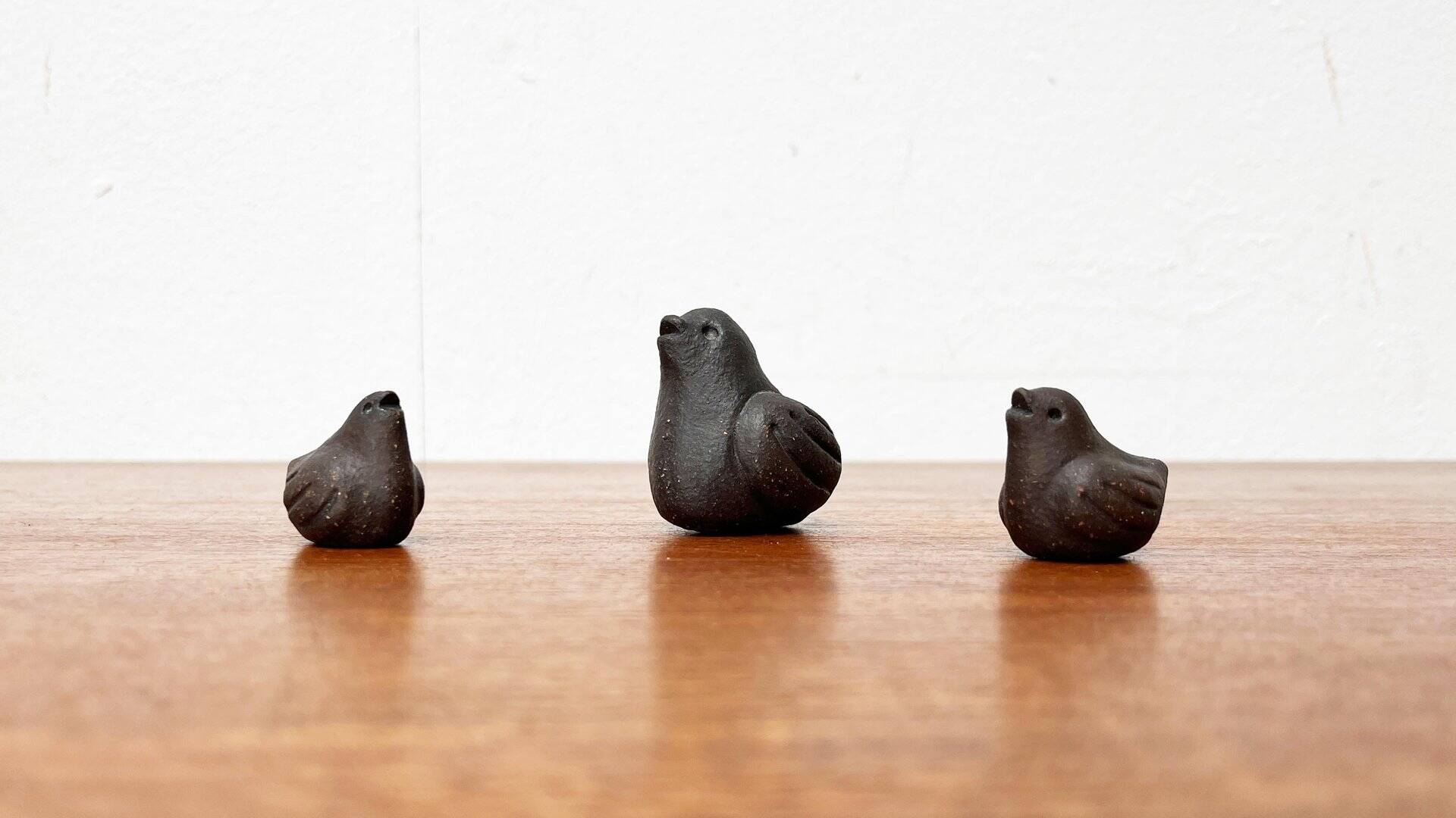 Ceramic bird figurines from the mid-century German studio by G. Schauneweg, Worpswede, 1960s, set of 3.