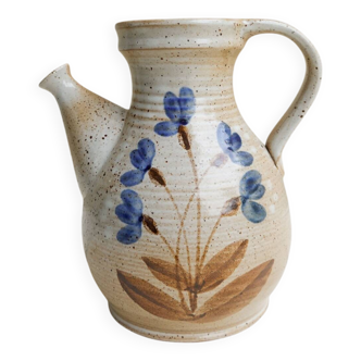 Marais stoneware pitcher, floral decoration