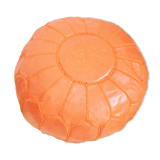 Moroccan leather pouf