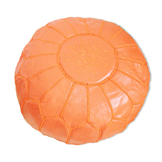 Moroccan leather pouf