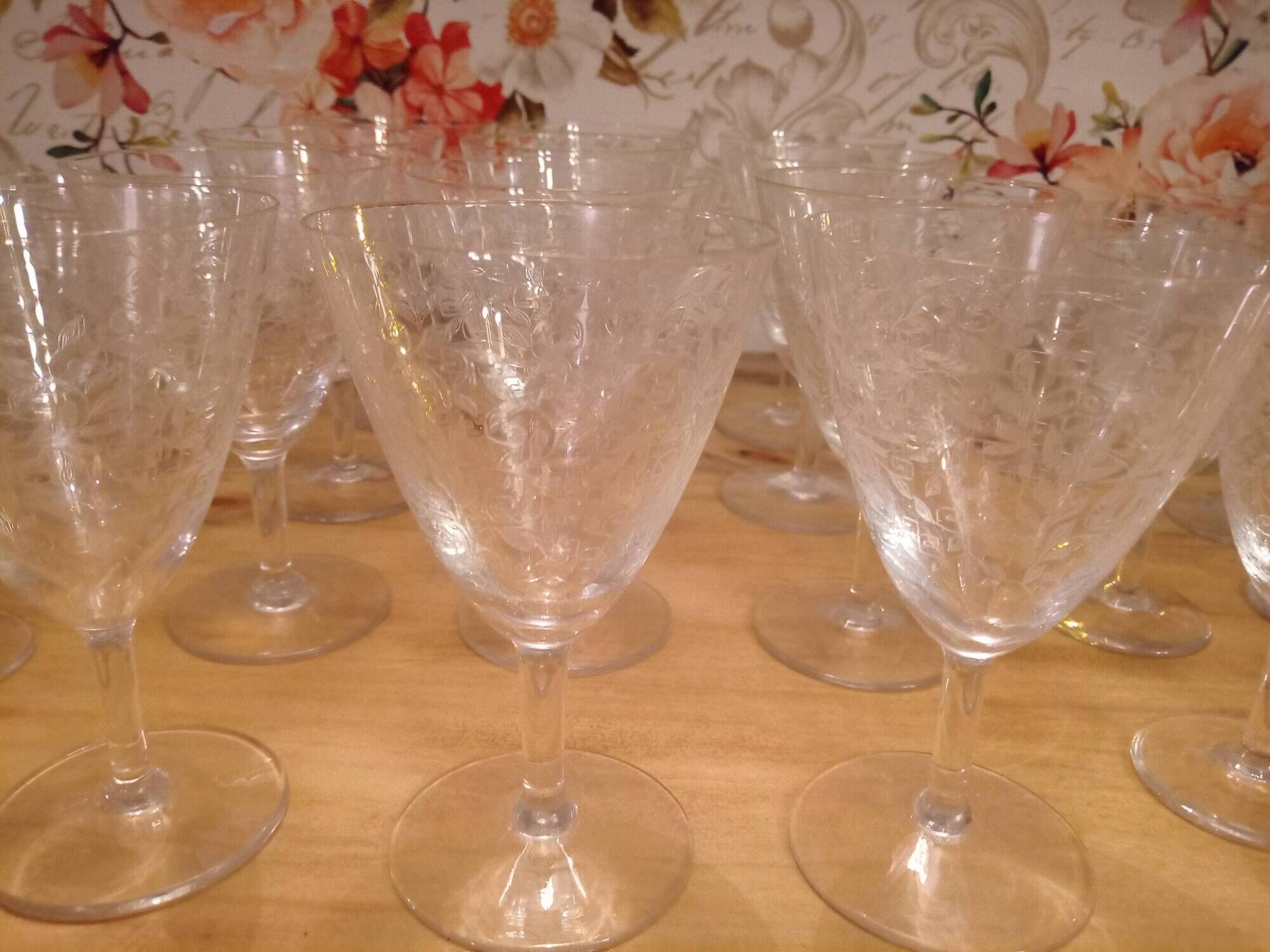Set of 36 old crystal glasses