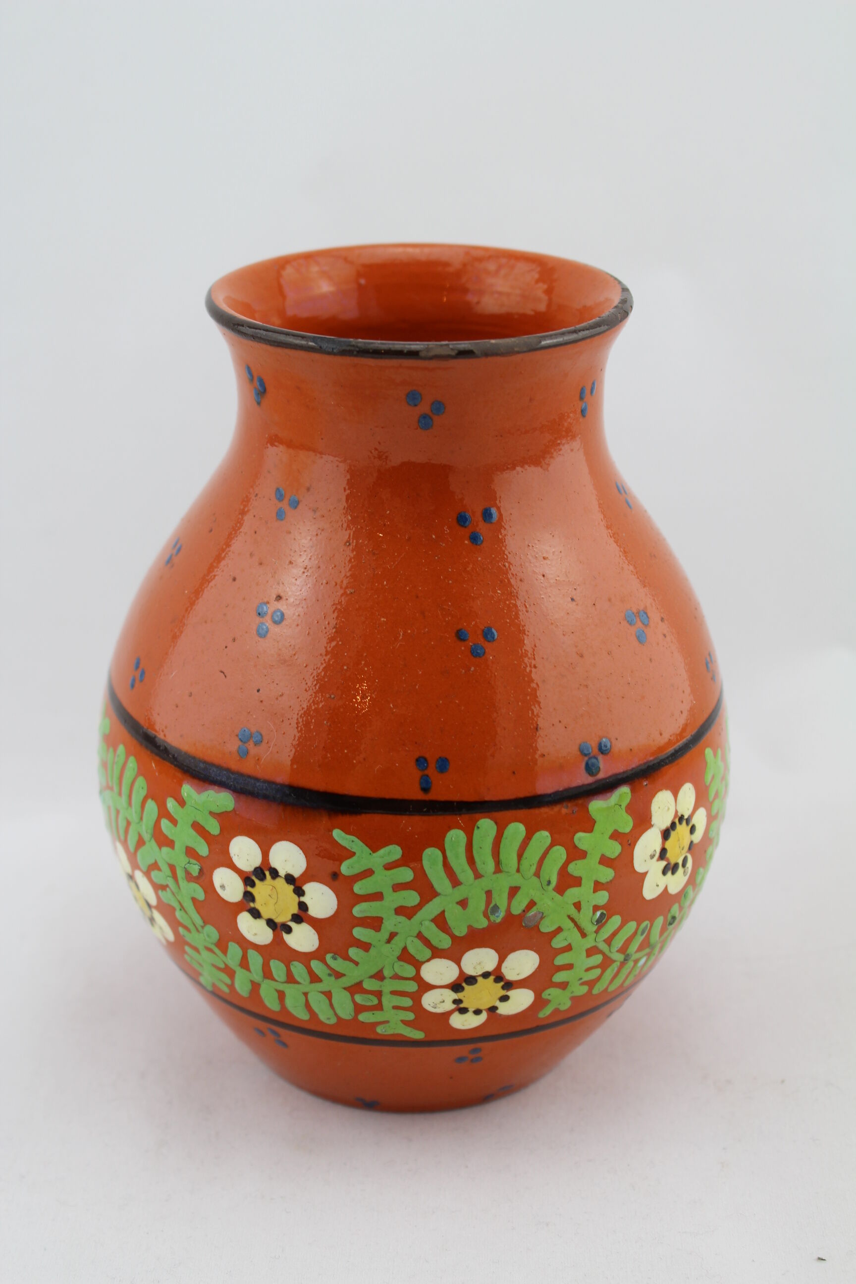 Vase ceramic Alsatian, flower pattern