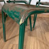 Set of 5 green chairs