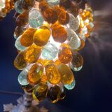Large grape cluster lamp, Murano glass, 1950.