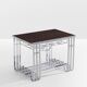 Modernist Art Deco walnut and nickel-plated metal bar table circa 1930