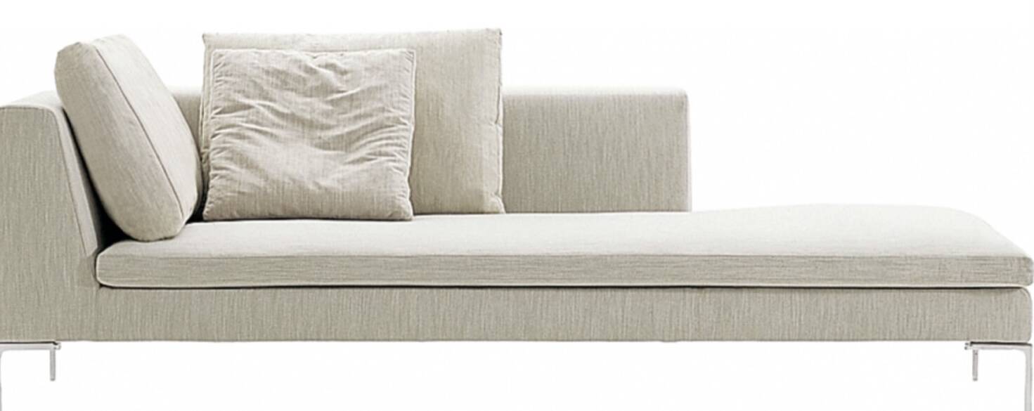 High-end chaise longue, 3-seater wool sofa