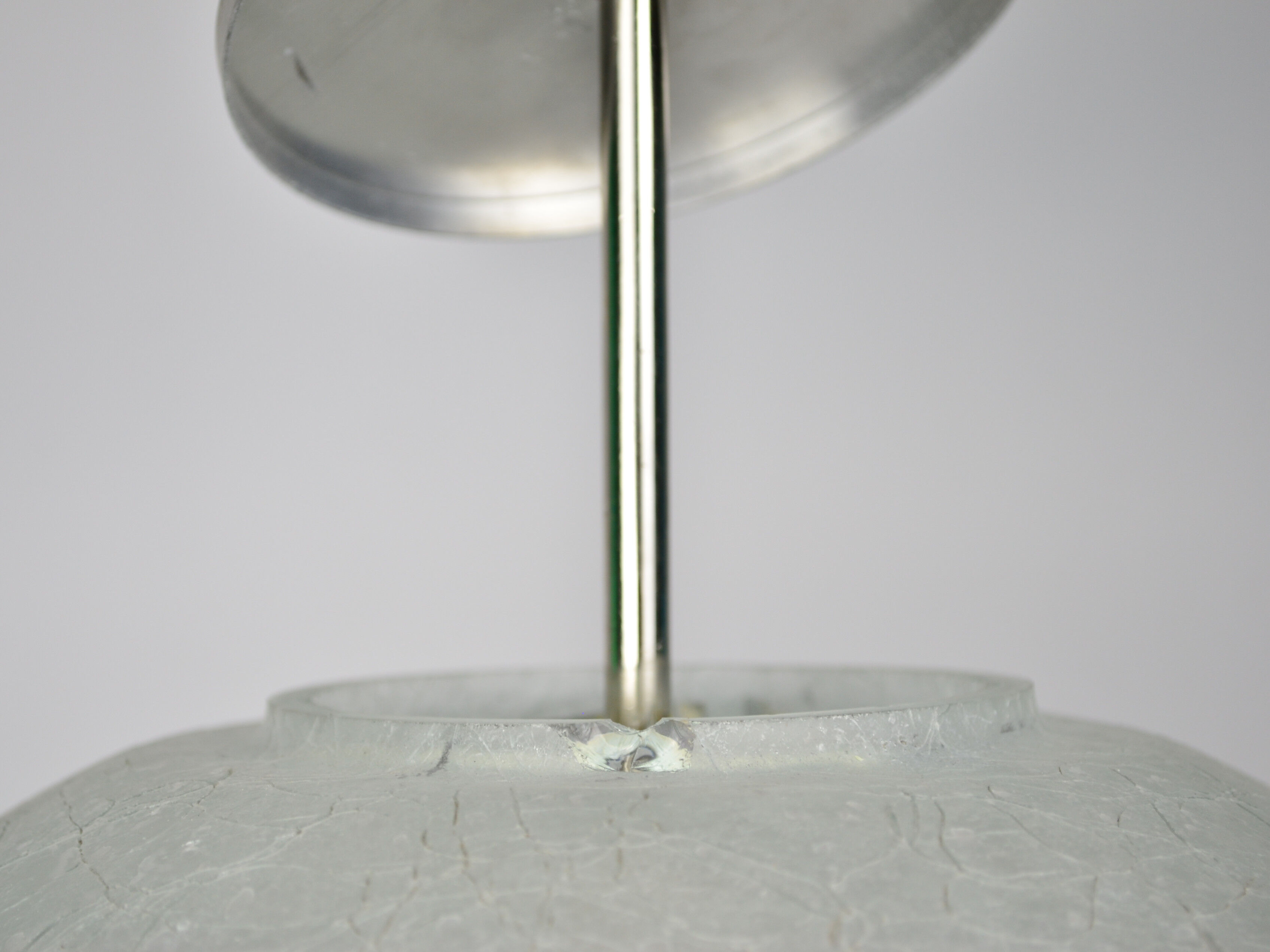 Mid Century frosted Murano glass globe pendant light by Doria Leuchten