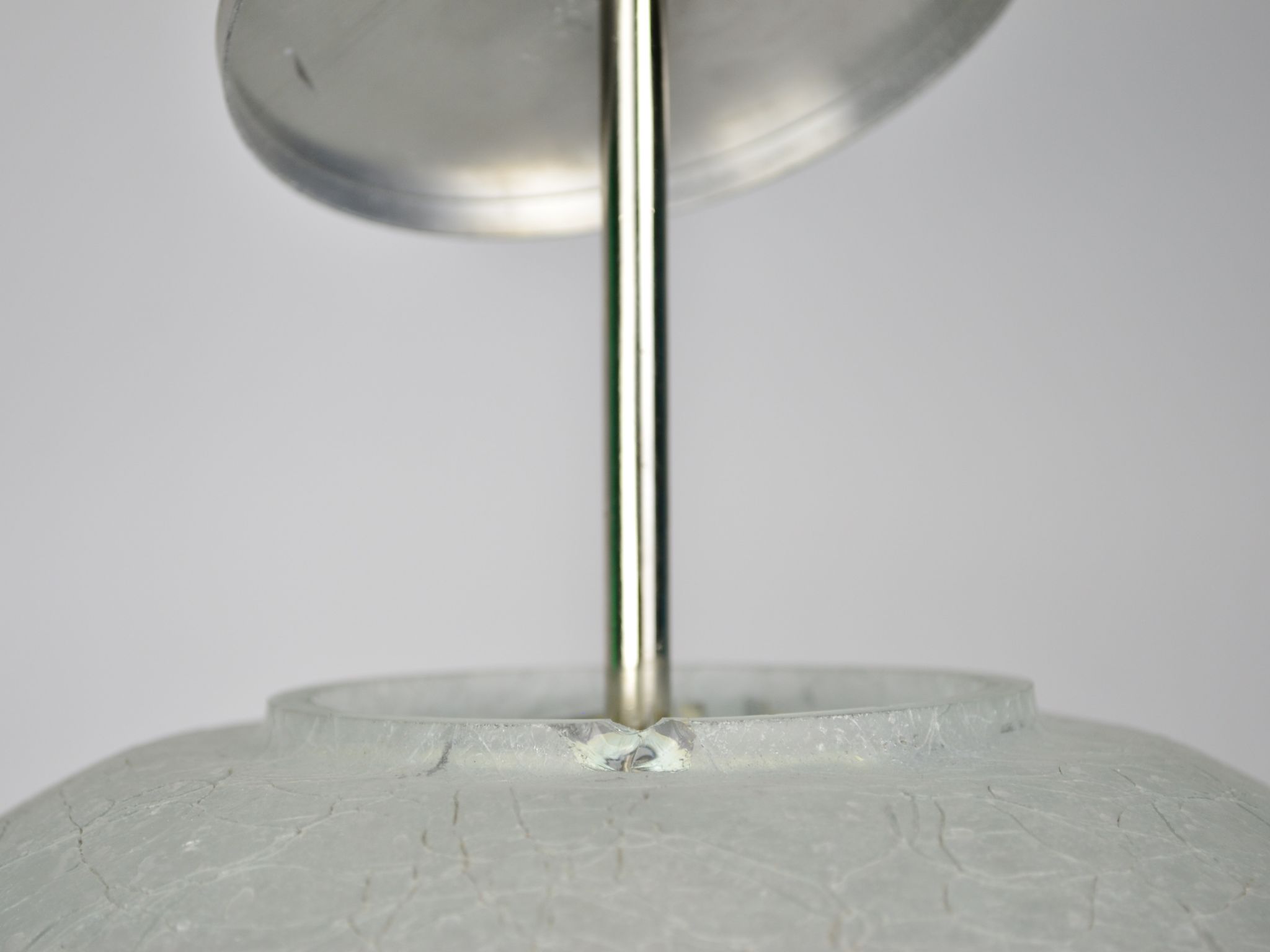 Mid Century frosted Murano glass globe pendant light by Doria Leuchten