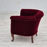 1960s, Danish lounge chair, furniture velour, beech wood legs, original condition.