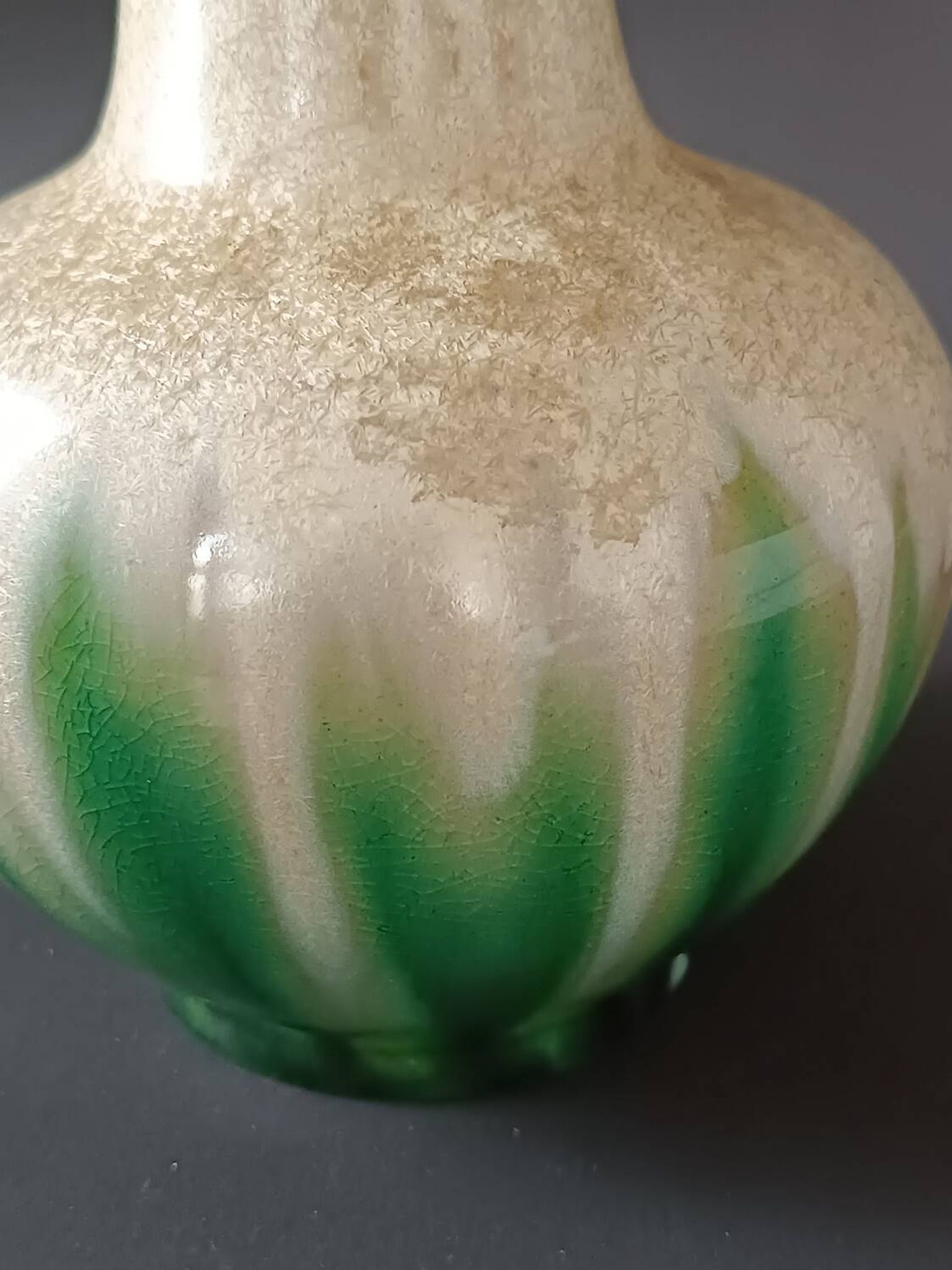 Vase en grès art nouveau cristallisation