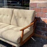 Canape daybed of the 60s in wood and wool