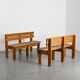 Pair of solid wood benches by Christian Durupt, Courchevel, circa 1960