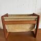 Scandinavian magazine rack in teak and leather, 1960