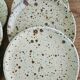 6 plates signed Gustave Tiffoche vintage pyrite glazed stoneware