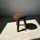 Brown solid wood stool flat circular seat