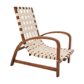 Fauteuil réglable Art-déco, conçu par Jindrich Halabala, restauré, années 1930