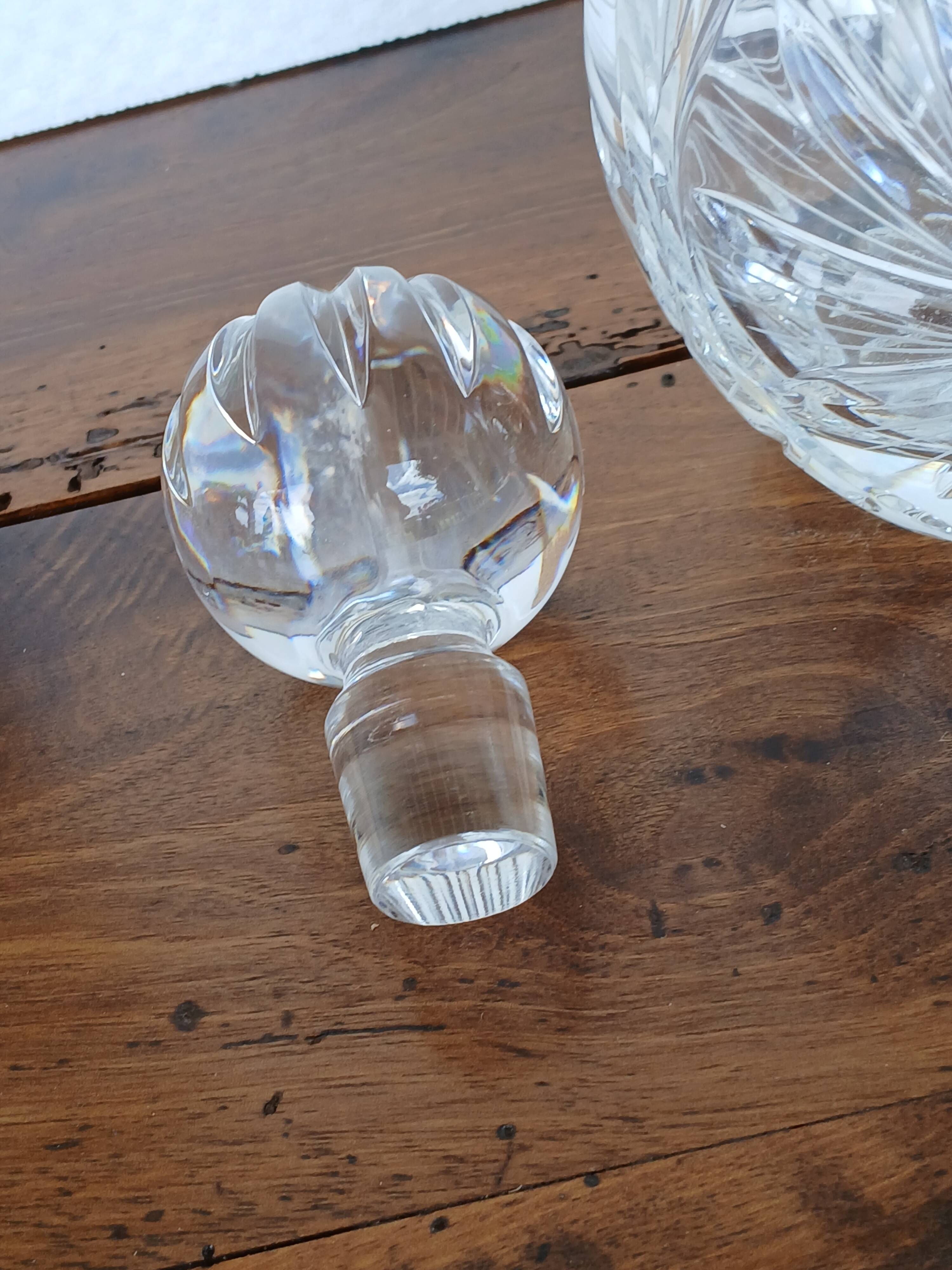 crystal wine decanter from Samabor, Czechoslovakia,