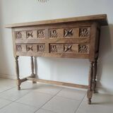 Antique Spanish hand-carved console table