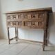 Antique Spanish hand-carved console table