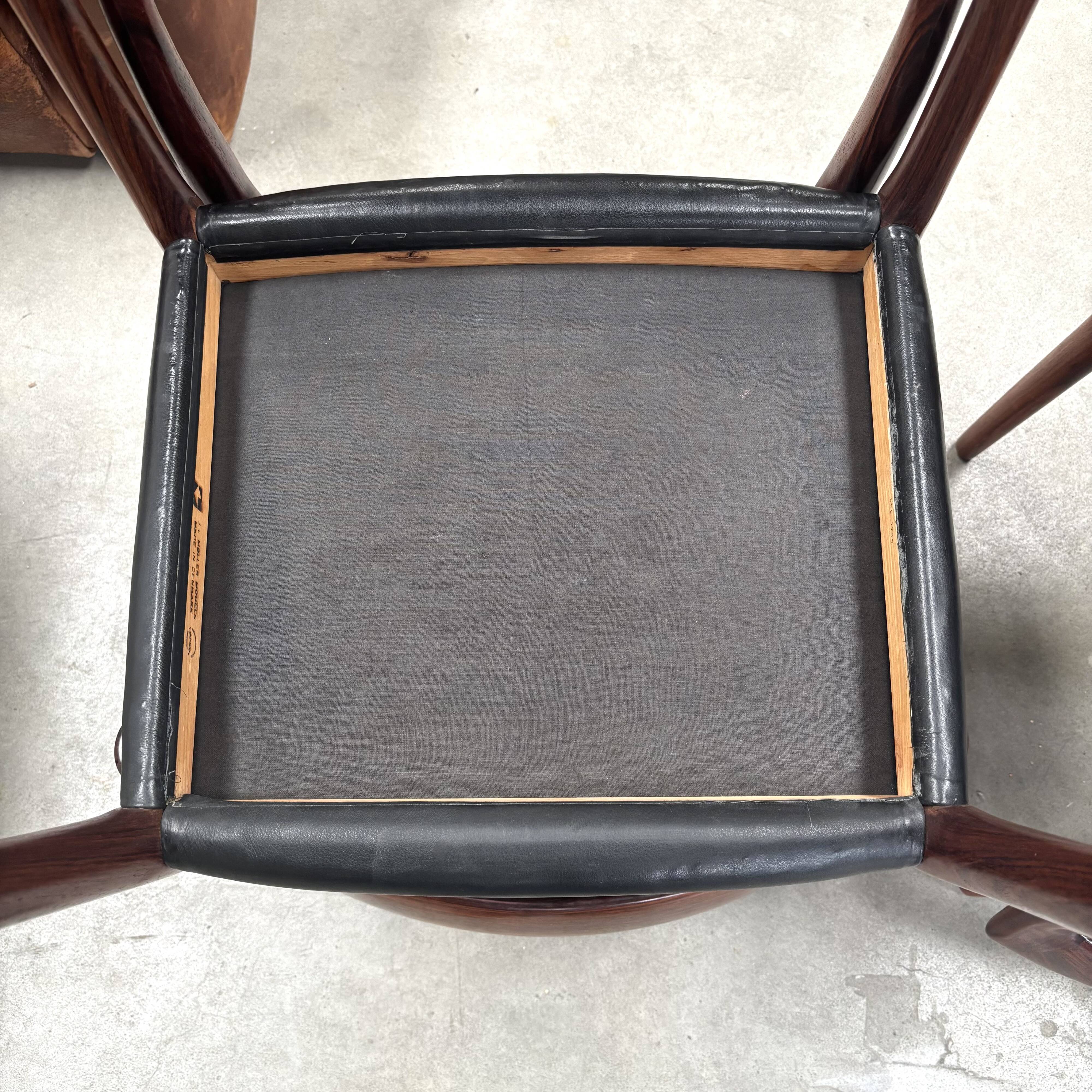 4 chaises de salle à manger Møller 77, Danemark, années 1960