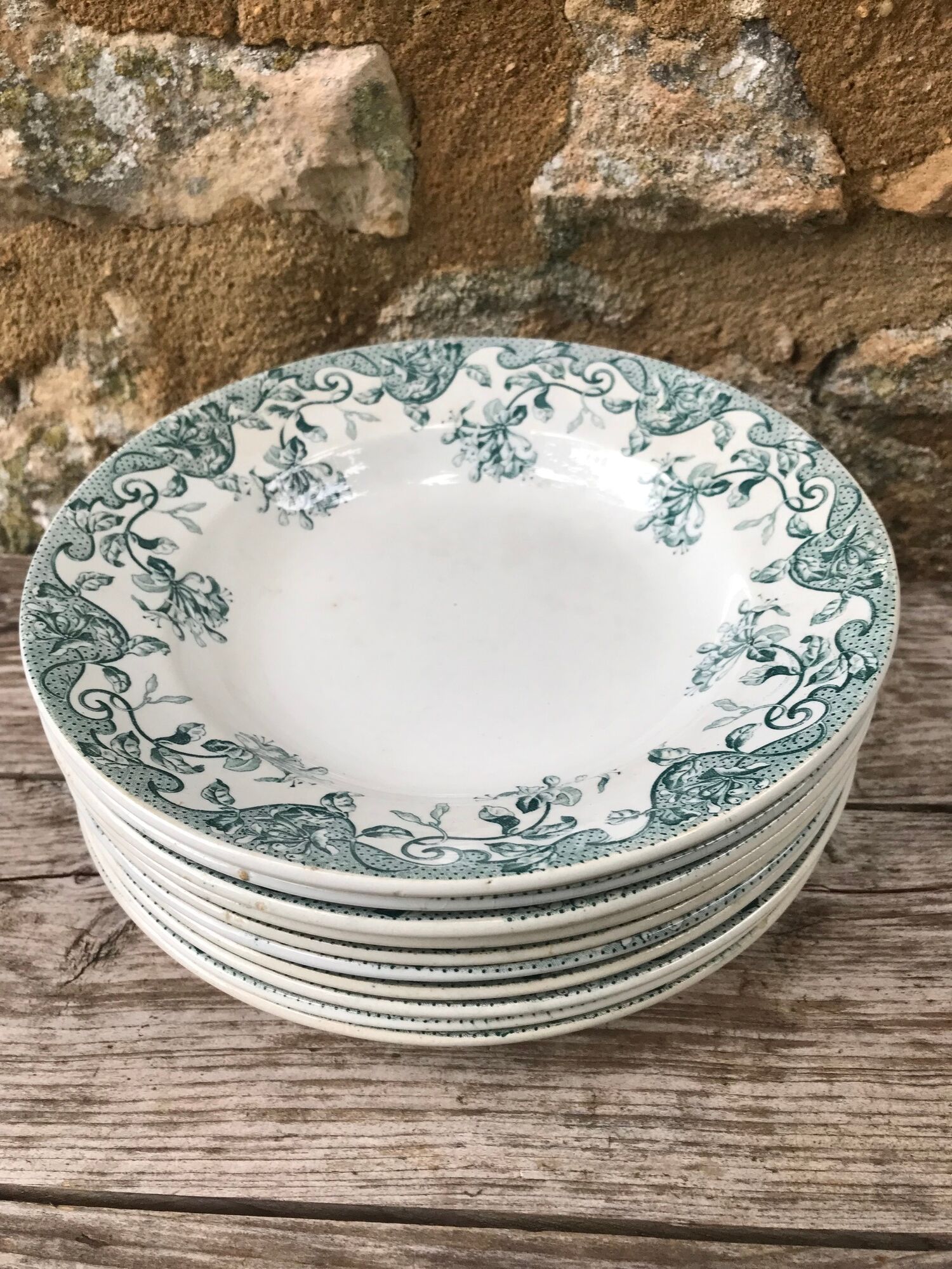 10 assiettes terre de fer. St Amand & Hamage. modèle Reigne