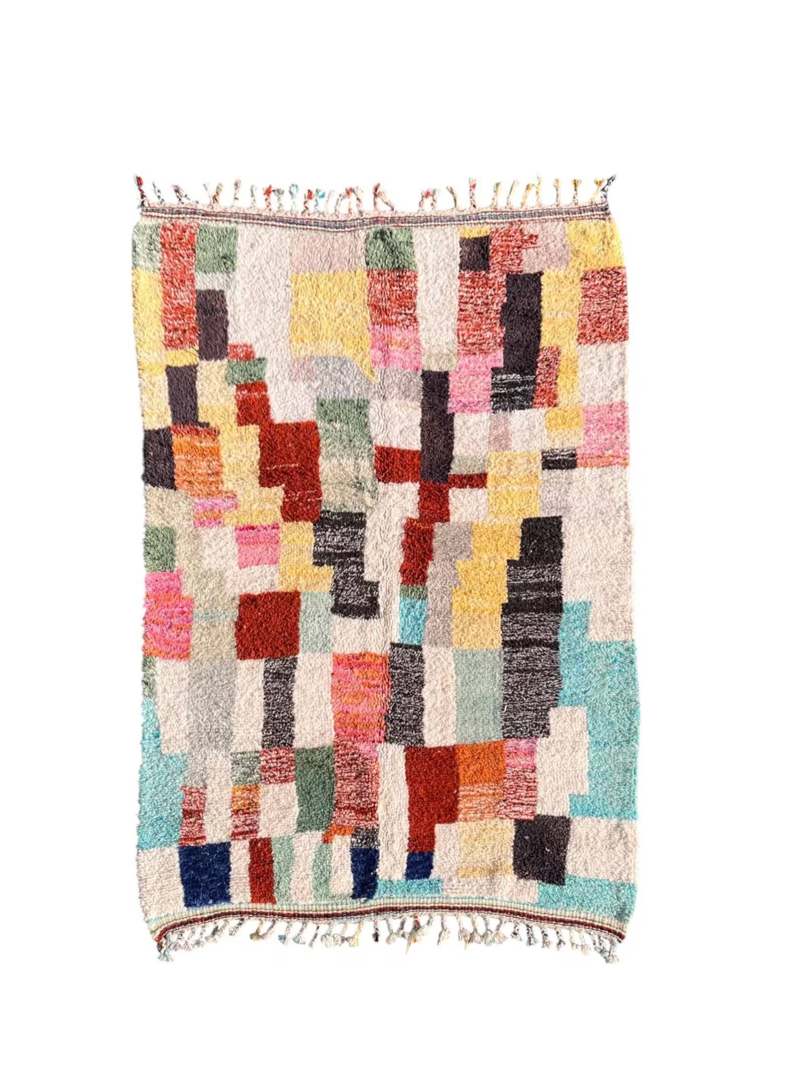 Moroccan Berber rug M'rirt colorful with geometric patterns