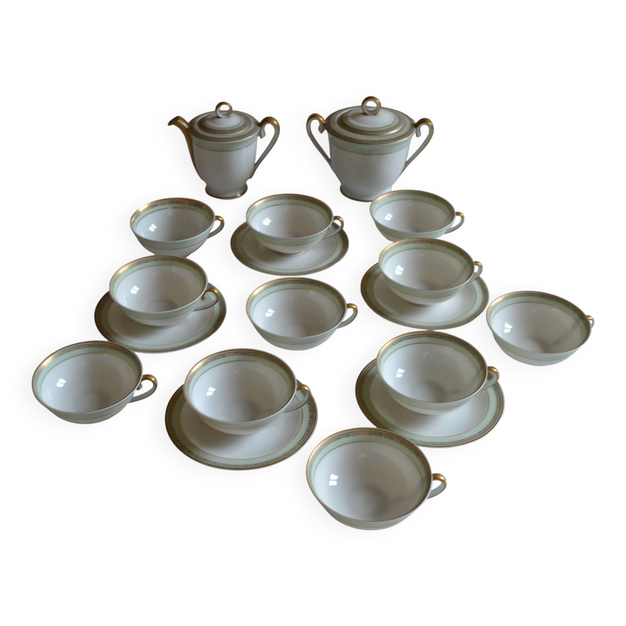 Service à thé ou à café porcelaine de Limoges A. Giraud & Brousseau 1940