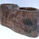 Carved solid wood pencil holder signed vintage