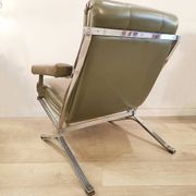 Vintage Metal and Skai Armchair, 1970s