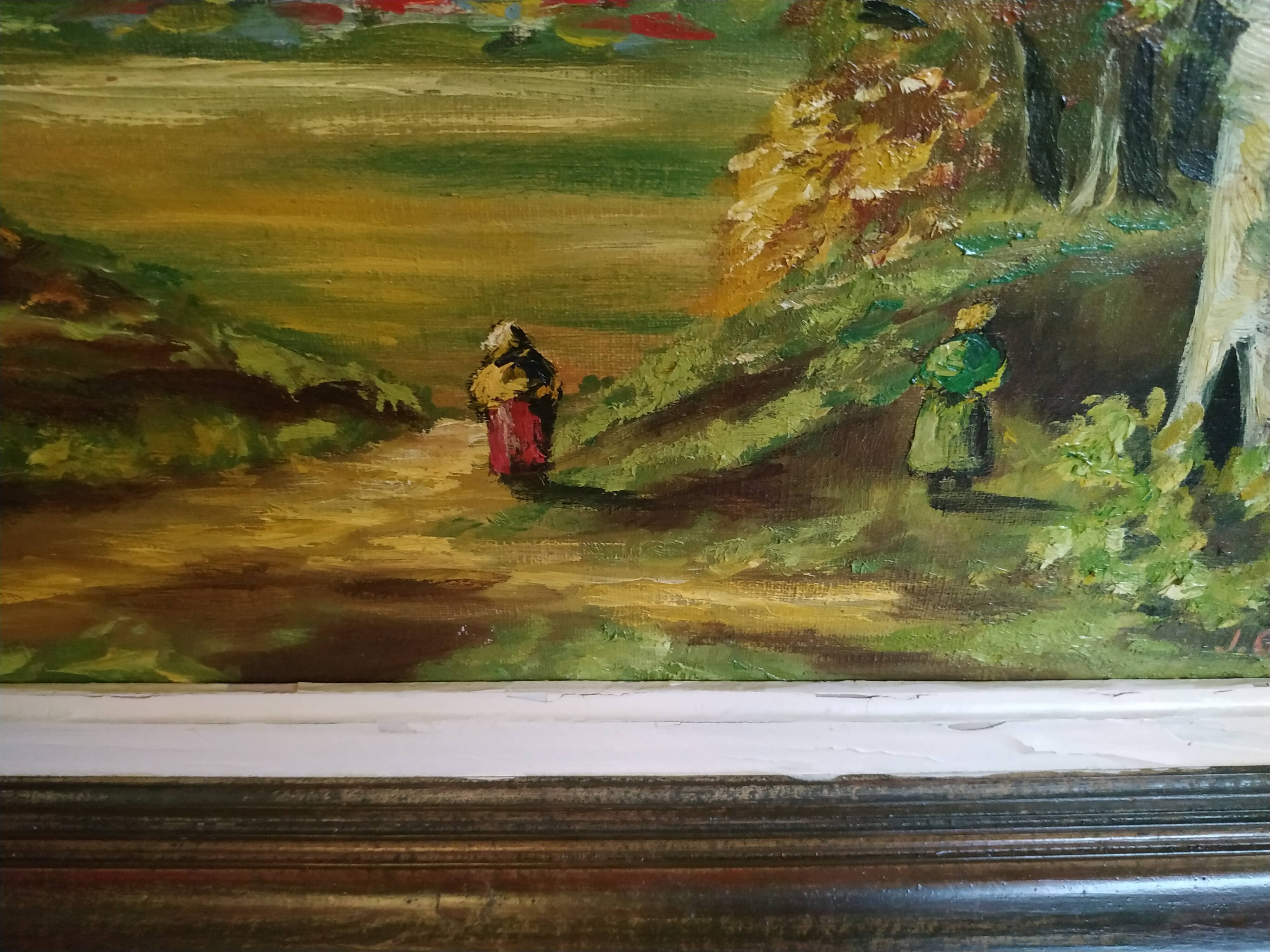 Oil on canvas "ballad in the Breton countryside"