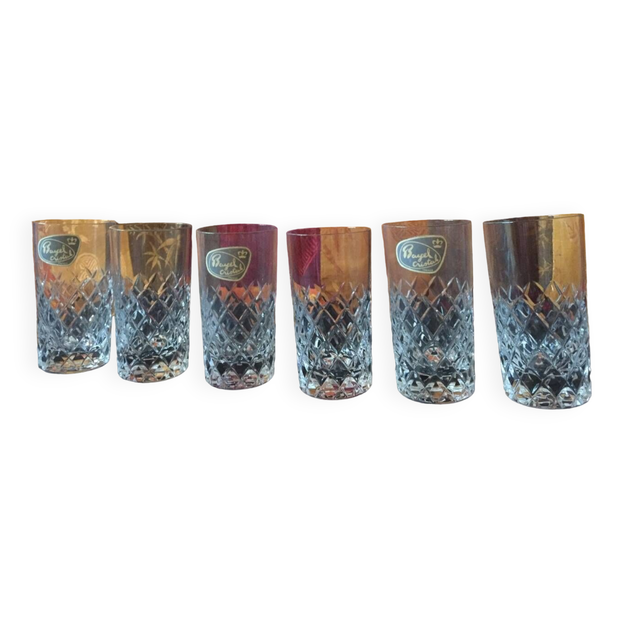 Set of 6 crystal liquor glasses - Bayel