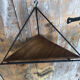 Black wrought iron corner shelf + vintage wooden top